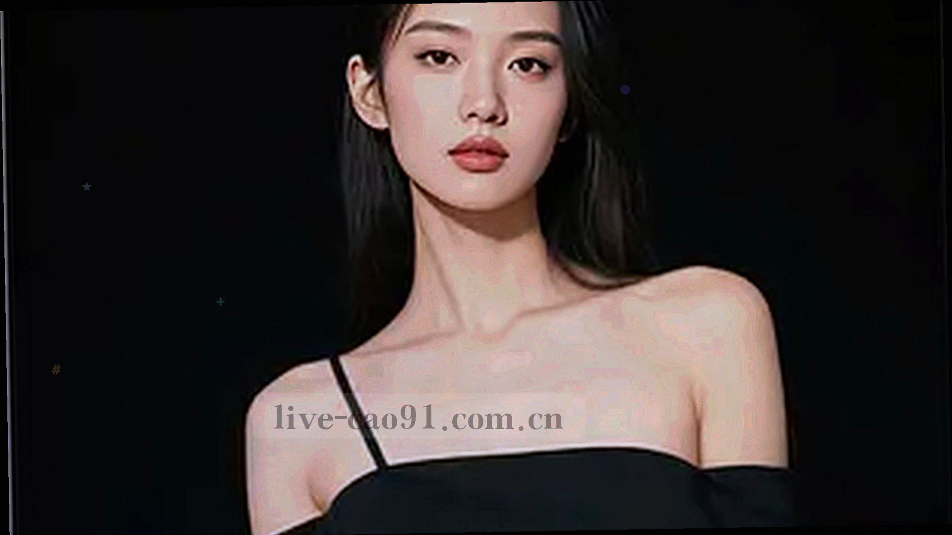 抽象绿色网络连接线在暗黑背景上延伸